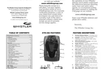 Whistler Radar Detector Manual